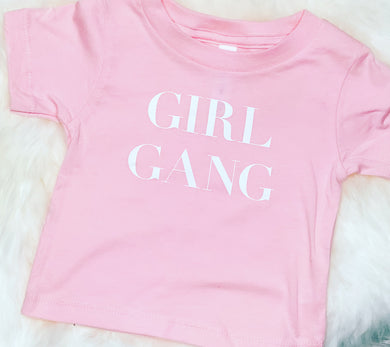 Girl Gang Baby Tee in Soft Pink